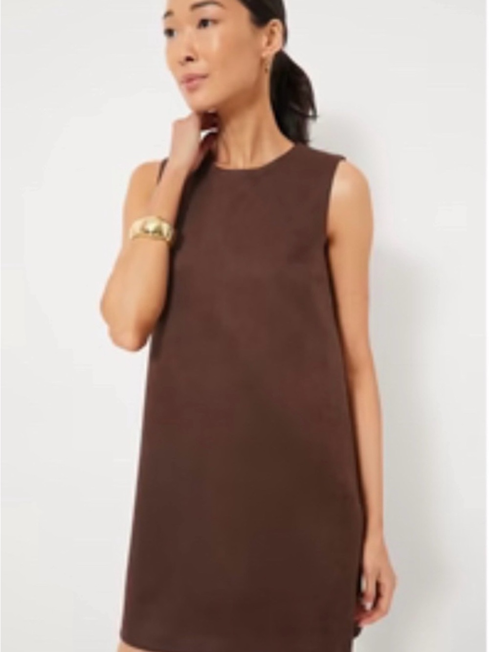Sleek Sleeveless Brown Mini Dress